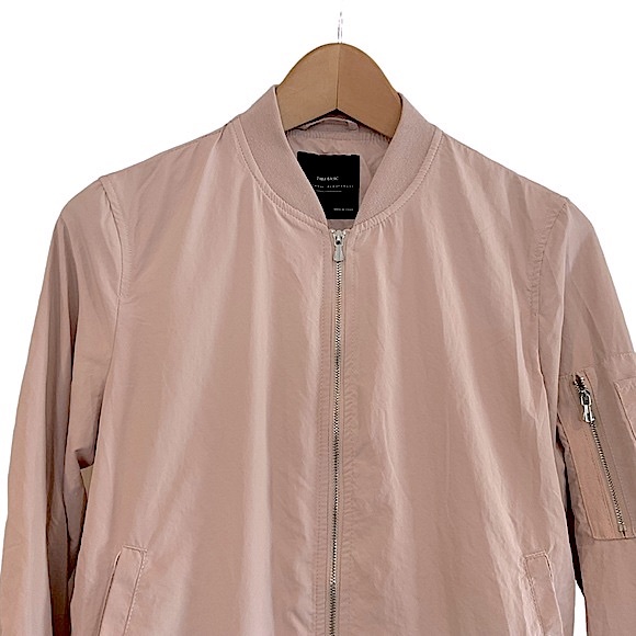 Zara Blush Pink Stretch Bomber Women’s XS Lightweight Pockets - Picture 3 of 10